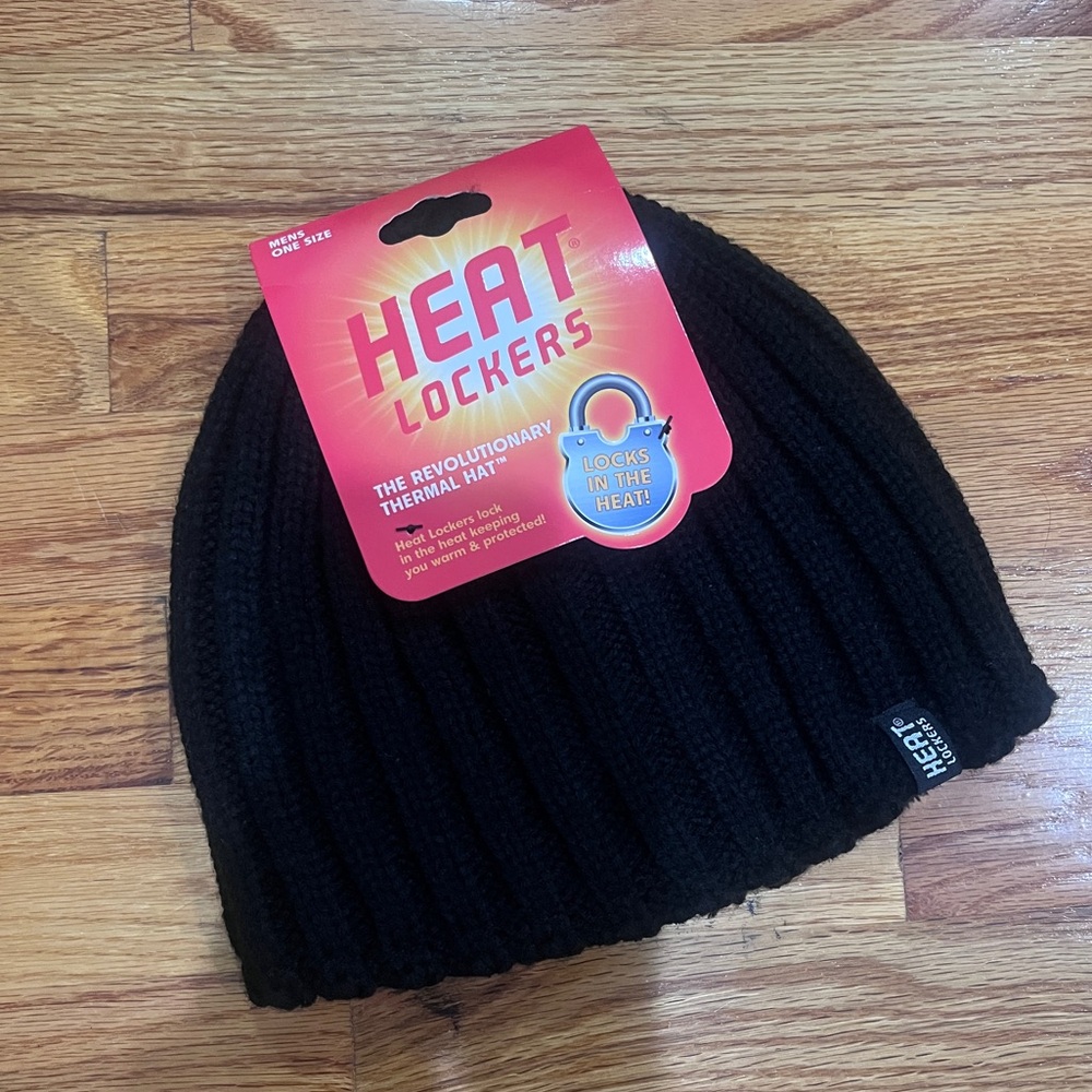 Heat Lockers Black Thermal Beanie (Men’s One Size)